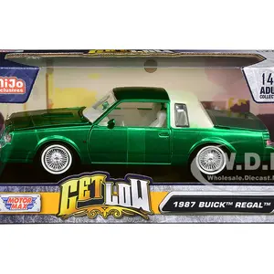1987 Buick Regal Green Metallic with White Interior "Get Low" Series 1/24 Diecast Model Car by Motormax