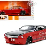 1965 Ford Mustang Custom Red and Black "Bigtime Muscle" Series 1/24 Diecast Model Car by Jada