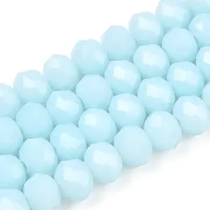 Opaque Solid Color Glass Beads Strands