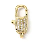 Brass Clear Cubic Zirconia Lobster Claw Clasps