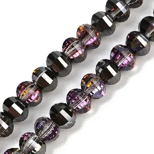 Electroplate Transparent Glass Beads Strands
