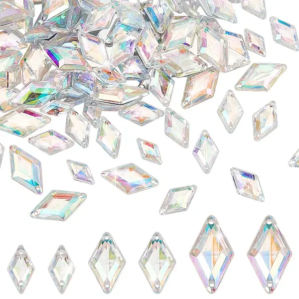 300Pcs 3 Styles Acrylic Sew on Rhinestone