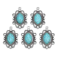 Synthetic Turquoise Pendants Settings for Enamel