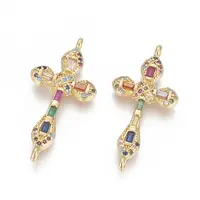 Brass Micro Pave Cubic Zirconia Links