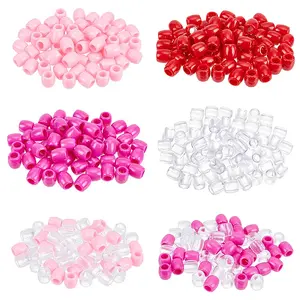 360Pcs 6 Colors Plastic European Beads