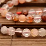 Natural Hematoid Quartz/Fire Quartz Round Beads Strands