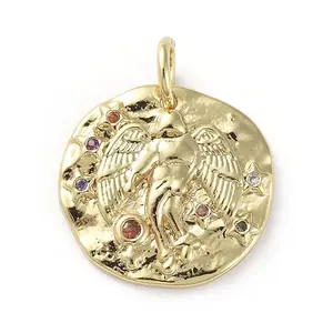 Brass Micro Pave Cubic Zirconia Pendants