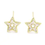 Brass Micro Pave Clear Cubic Zirconia Studs Earring for Women