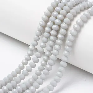 Opaque Solid Color Glass Beads Strands