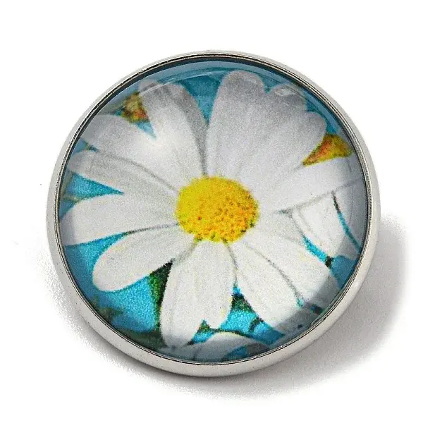 Round Glass Brooches