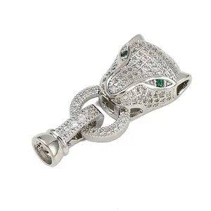 Brass Micro Pave Cubic Zirconia Fold Over Clasps