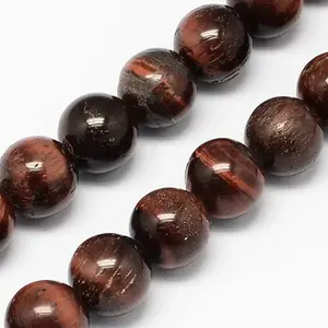 Natural Red Tiger Eye Stone Bead Strands