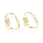 Brass Micro Pave Cubic Zirconia Screw Carabiner Lock Charms