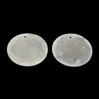 Flat Round Capiz Shell Pendants