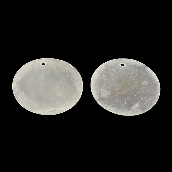 Flat Round Capiz Shell Pendants