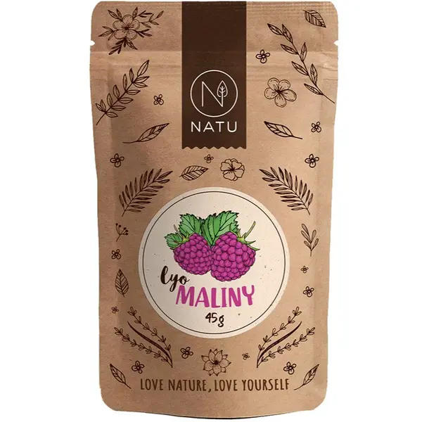 NATU Lyofilizované maliny mrazom sušené ovocie 45 g