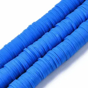 Flat Round Handmade Polymer Clay Beads