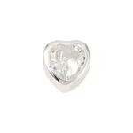 925 Sterling Silver Cubic Zirconia Heart Beads