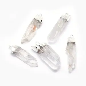 Natural Quartz Crystal Pointed Pendants