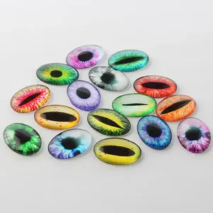 Dragon Eye Theme Ornaments Glass Oval Flatback Cabochons