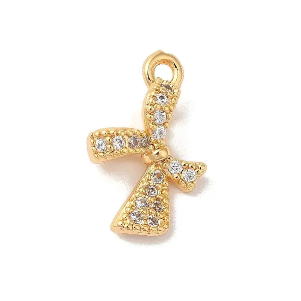 Brass Micro Pave Clear Cubic Zirconia Pendants