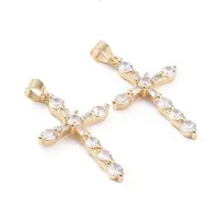 Brass Micro Pave Cubic Zirconia Pendants