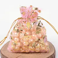 Rose Printed Organza Bags