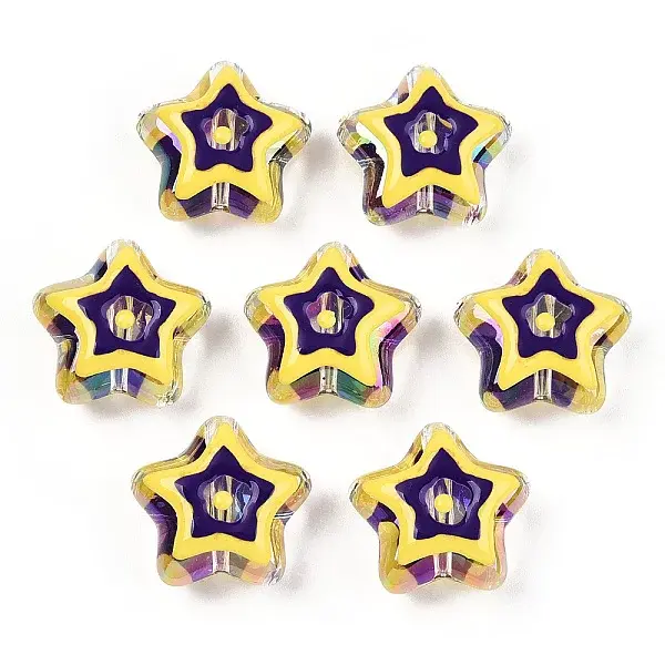UV Plating Rainbow Iridescent Acrylic Beads