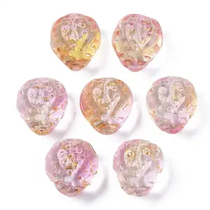 Transparent Spray Painted Glass Beads