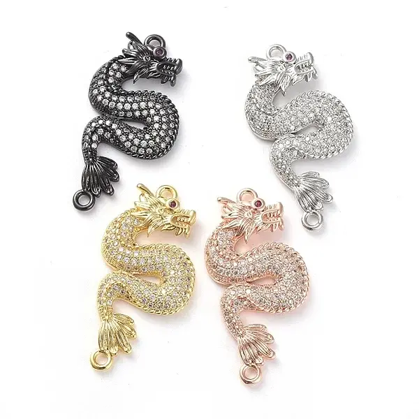 Brass Micro Pave Cubic Zirconia Links connectors