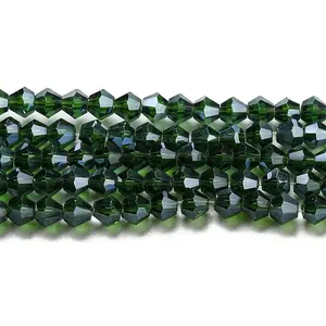 Transparent Electroplate Glass Beads Strands