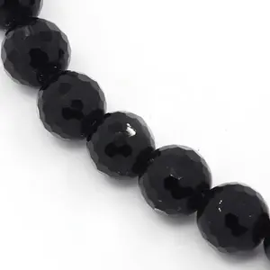 Synthetic Black Stone Beads Strands