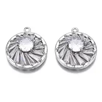 Brass Clear Cubic Zirconia Pendants