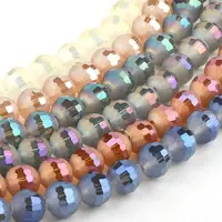 Faceted Round Electroplate Glass Bead Strands
