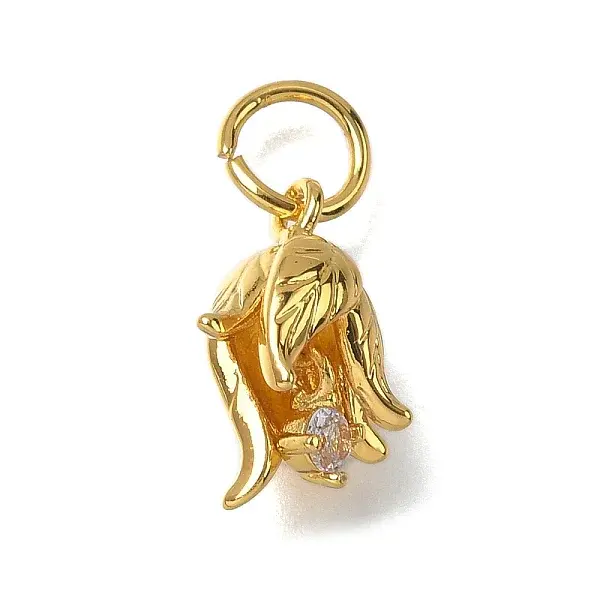 Ion Plating(IP) Brass Micro Pave Cubic Zirconia Pendants