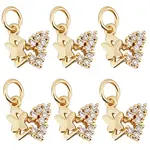10Pcs Brass Micro Pave Cubic Zirconia Charms