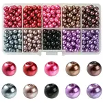 1Box Mixed Style Round Glass Pearl Beads