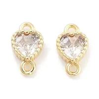 Brass Pave Clear Cubic Zirconia Connector Charms
