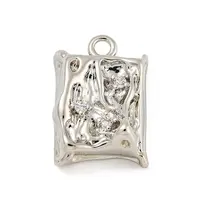 Brass Micro Pave Clear Cubic Zirconia Pendants