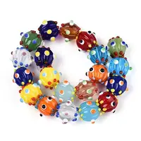 Handmade Pumpkin Spot Lampwork Beads