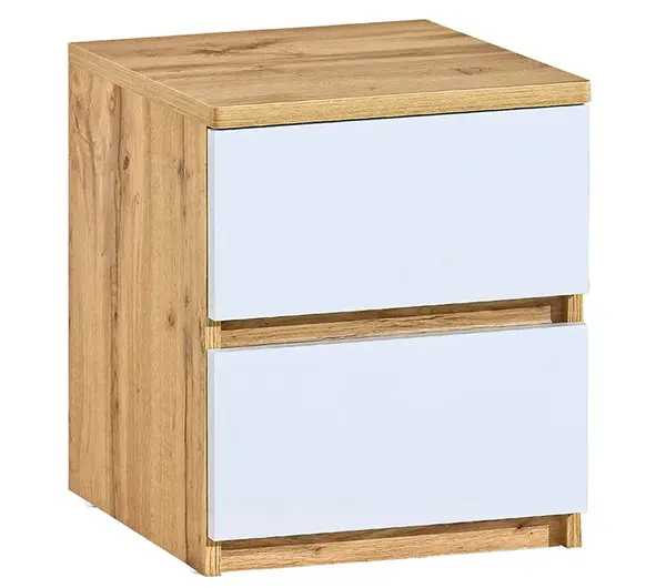 Zásuvkový noční stolek liana - bílá/dub wotan