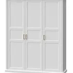 Třídveřová šatní skříň artis - bílá/ořech pacific
