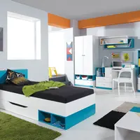 Dětský/studentský pokoj moli c - bílý lux/tyrkys