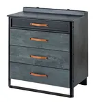 Zásuvková komoda nebula - sivá/čierna