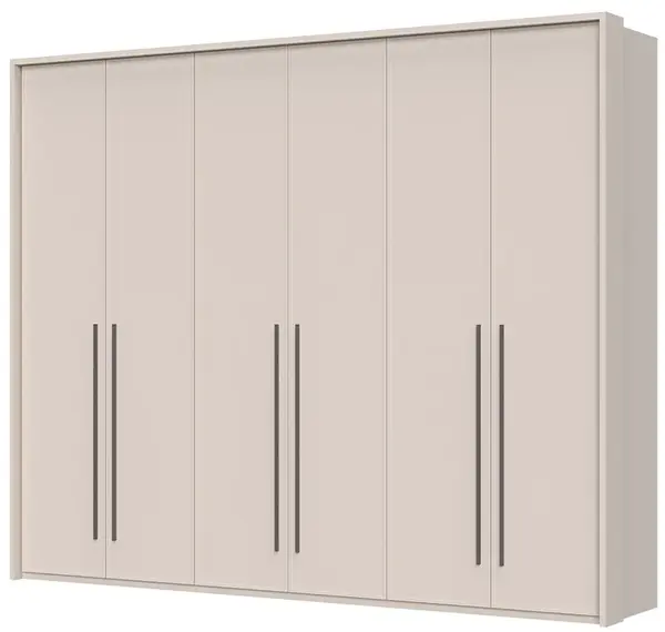 Šestidveřová šatní skříň s rámem baptiste - béžová