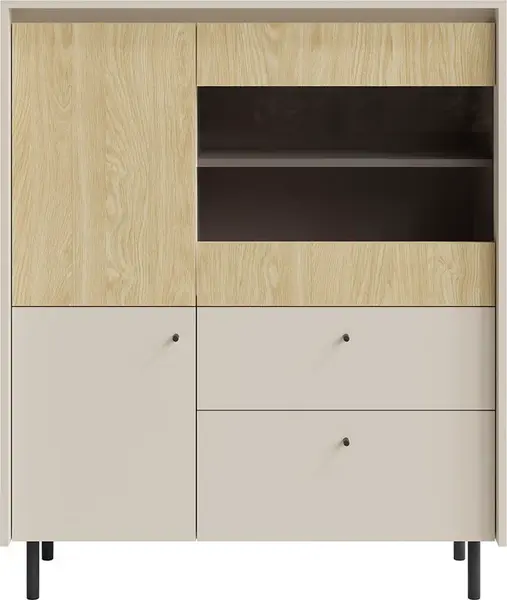 Vysoká komoda ii zayda - béžová/dub olejovaný