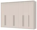 Sedmidveřová šatní skříň s rámem baptiste - béžová