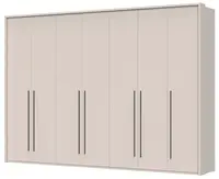 Sedmidveřová šatní skříň s rámem baptiste - béžová