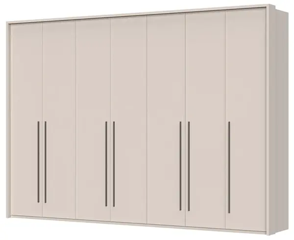 Sedmidveřová šatní skříň s rámem baptiste - béžová