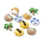 Beach Theme Spray Painted Resin Cabochons